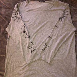 Boohoo grey long sleeve shirt